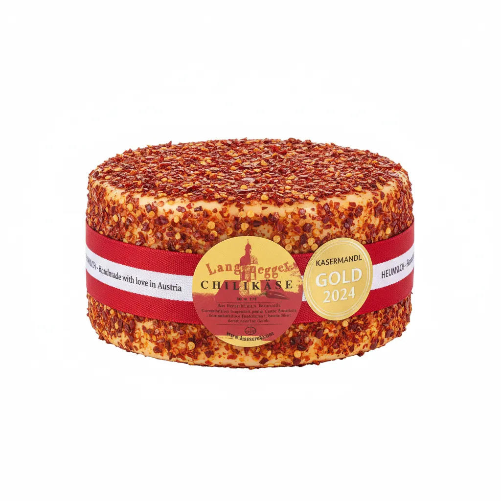 Queso con chile Langenegger – picante, cremoso, galardonado, queso de los Alpes austríacos.